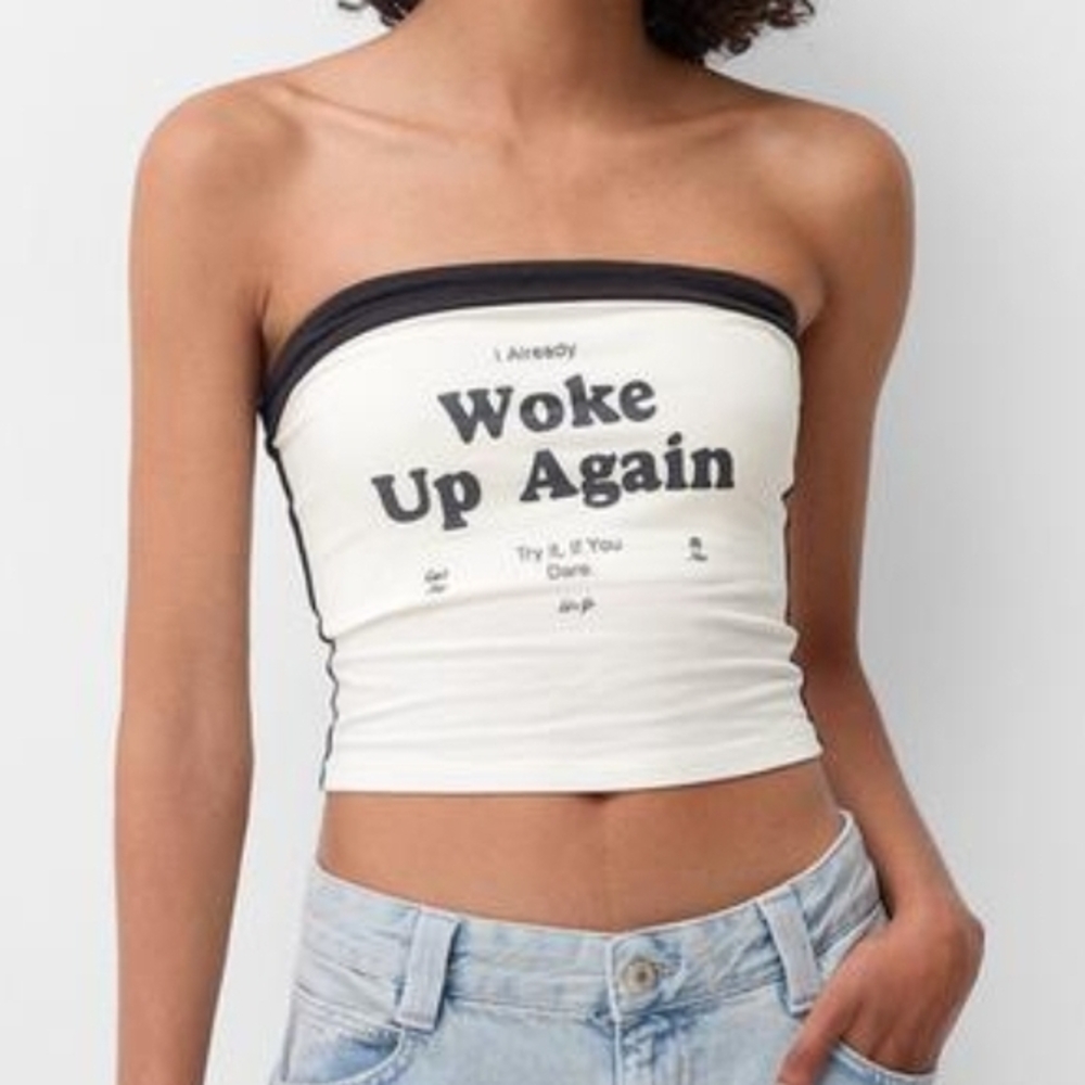 Bershka Women's White Tube Top